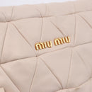 Miu Miu Chain Shoulder Bag Leather Beige Gold Tone Auth 195430A-16