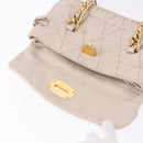 Miu Miu Chain Shoulder Bag Leather Beige Gold Tone Auth 195430A-17