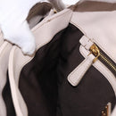 Miu Miu Chain Shoulder Bag Leather Beige Gold Tone Auth 195430A-26