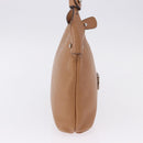 Salvatore Ferragamo Gancini Shoulder Bag Leather Beige Silver Auth 195431A-4