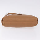 Salvatore Ferragamo Gancini Shoulder Bag Leather Beige Silver Auth 195431A-5