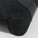 GUCCI GG Canvas Shoulder Bag Black Silver 113012 Auth 195436V-12