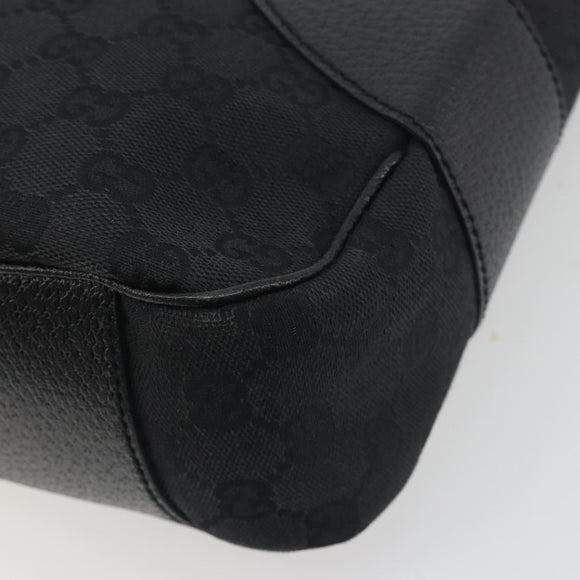 GUCCI GG Canvas Shoulder Bag Black Silver 113012 Auth 195436V