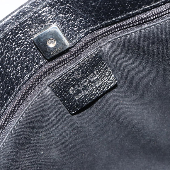 GUCCI GG Canvas Shoulder Bag Black Silver 113012 Auth 195436V