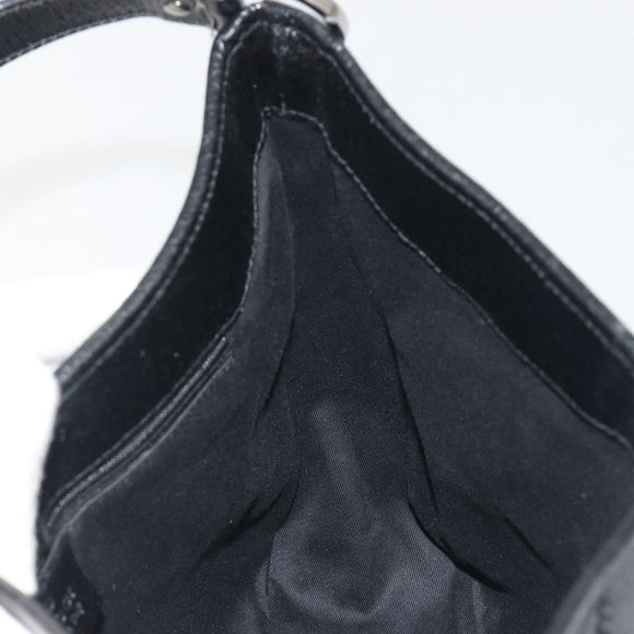 GUCCI GG Canvas Shoulder Bag Black Silver 113012 Auth 195436V