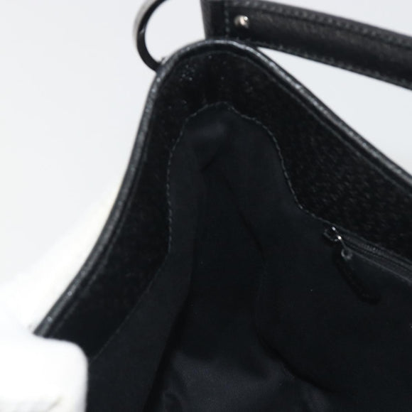 GUCCI GG Canvas Shoulder Bag Black Silver 113012 Auth 195436V