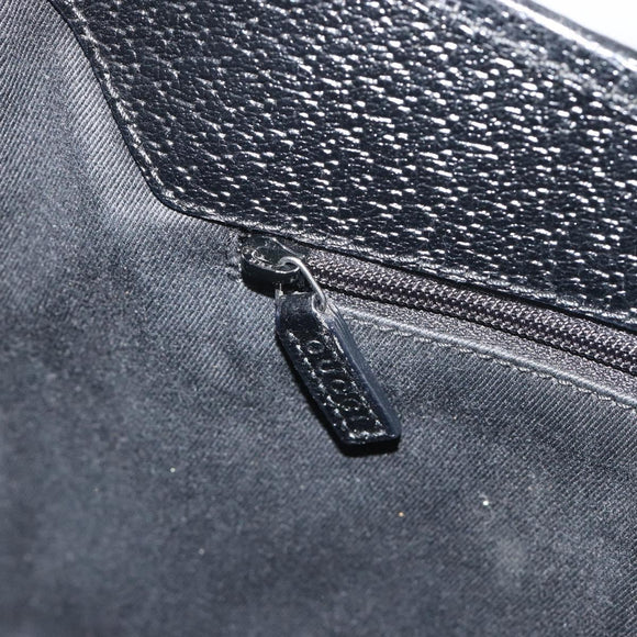 GUCCI GG Canvas Shoulder Bag Black Silver 113012 Auth 195436V