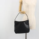 GUCCI GG Canvas Shoulder Bag Black Silver 113012 Auth 195436V-21
