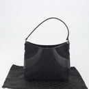GUCCI GG Canvas Shoulder Bag Black Silver 113012 Auth 195436V-22