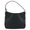 GUCCI GG Canvas Shoulder Bag Black Silver 113012 Auth 195436V-3