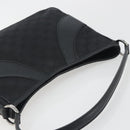 GUCCI GG Canvas Shoulder Bag Black Silver 113012 Auth 195436V-6