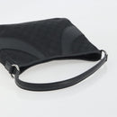 GUCCI GG Canvas Shoulder Bag Black Silver 113012 Auth 195436V-7