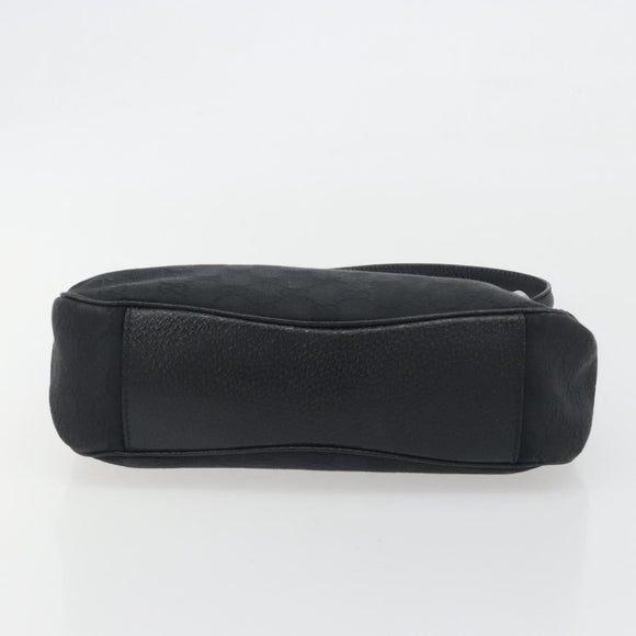 GUCCI GG Canvas Shoulder Bag Black Silver 113012 Auth 195436V