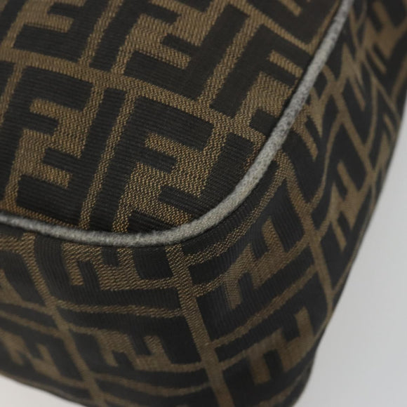 FENDI Zucca Canvas Mamma Baguette Shoulder Bag Brown Gold Tone Auth 195437