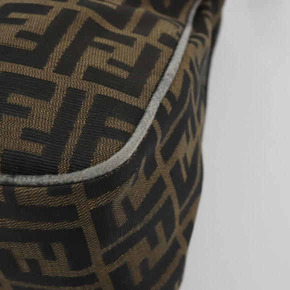 FENDI Zucca Canvas Mamma Baguette Shoulder Bag Brown Gold Tone Auth 195437