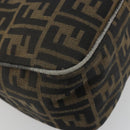 FENDI Zucca Canvas Mamma Baguette Shoulder Bag Brown Gold Tone Auth 195437-16