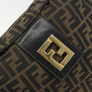 FENDI Zucca Canvas Mamma Baguette Shoulder Bag Brown Gold Tone Auth 195437-17