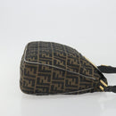 FENDI Zucca Canvas Mamma Baguette Shoulder Bag Brown Gold Tone Auth 195437-3