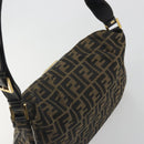 FENDI Zucca Canvas Mamma Baguette Shoulder Bag Brown Gold Tone Auth 195437-6