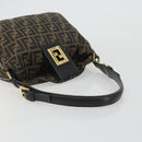 FENDI Zucca Canvas Mamma Baguette Shoulder Bag Brown Gold Tone Auth 195437-7
