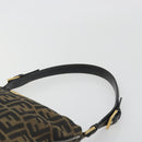 FENDI Zucca Canvas Mamma Baguette Shoulder Bag Brown Gold Tone Auth 195437-8