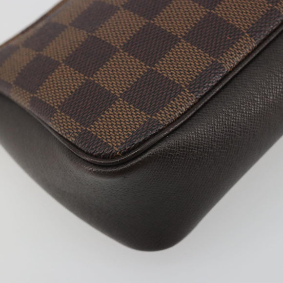 LOUIS VUITTON Damier Ebene Trousse Make Up Pouch N51982 LV Auth 195439V