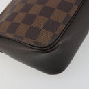 LOUIS VUITTON Damier Ebene Trousse Make Up Pouch N51982 LV Auth 195439V-17