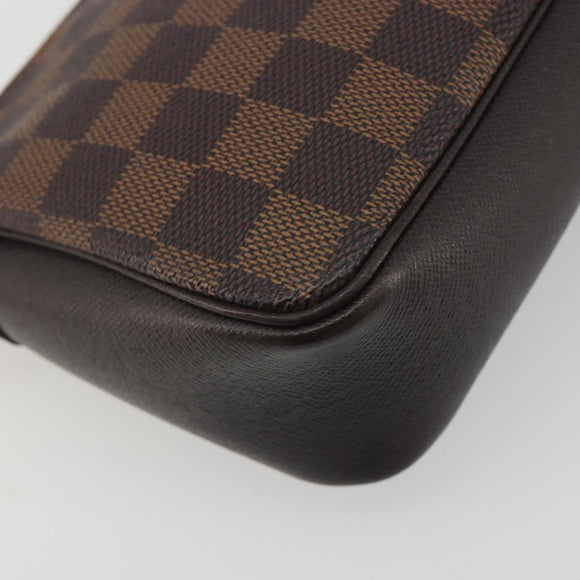 LOUIS VUITTON Damier Ebene Trousse Make Up Pouch N51982 LV Auth 195439V