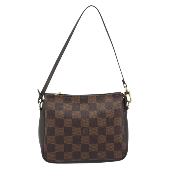 LOUIS VUITTON Damier Ebene Trousse Make Up Pouch N51982 LV Auth 195439V
