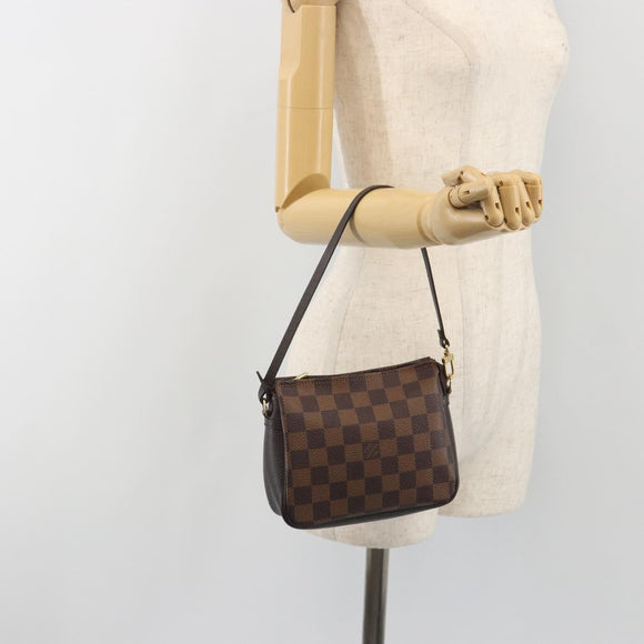 LOUIS VUITTON Damier Ebene Trousse Make Up Pouch N51982 LV Auth 195439V
