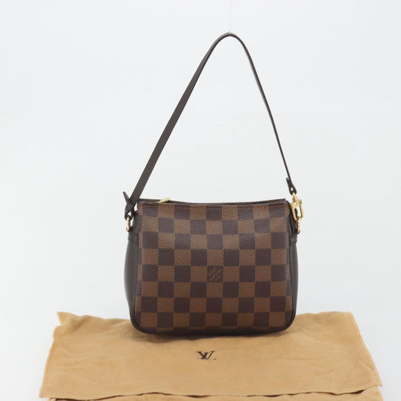 LOUIS VUITTON Damier Ebene Trousse Make Up Pouch N51982 LV Auth 195439V