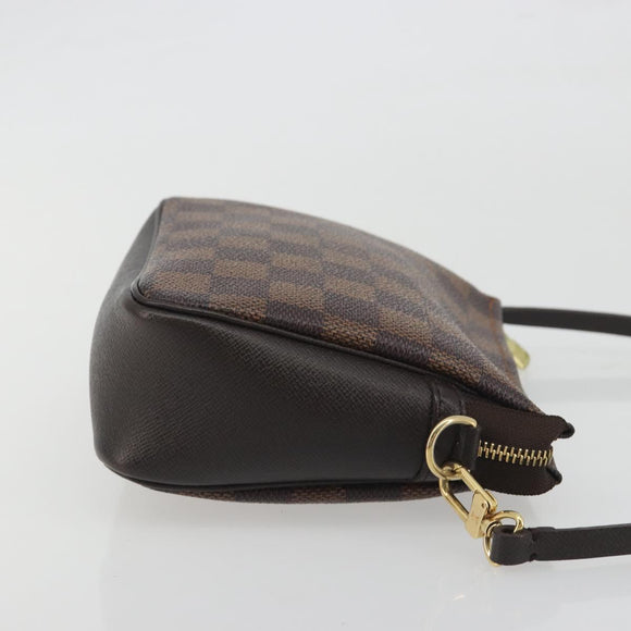 LOUIS VUITTON Damier Ebene Trousse Make Up Pouch N51982 LV Auth 195439V
