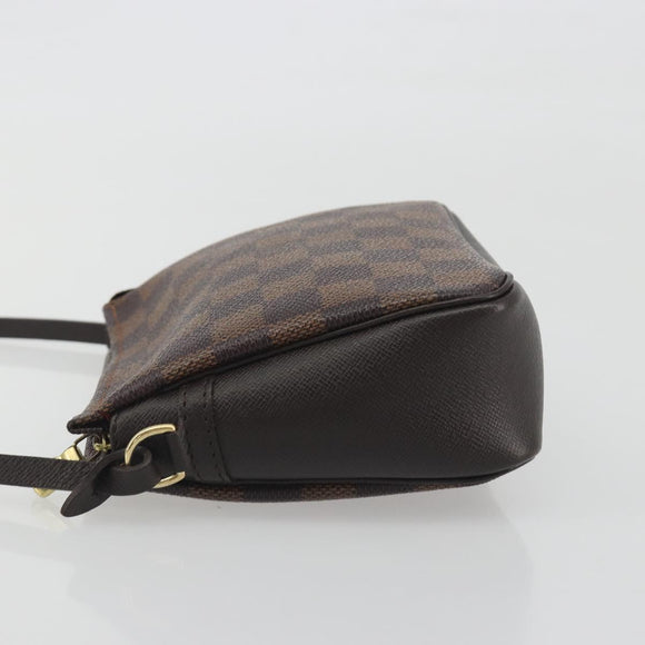 LOUIS VUITTON Damier Ebene Trousse Make Up Pouch N51982 LV Auth 195439V