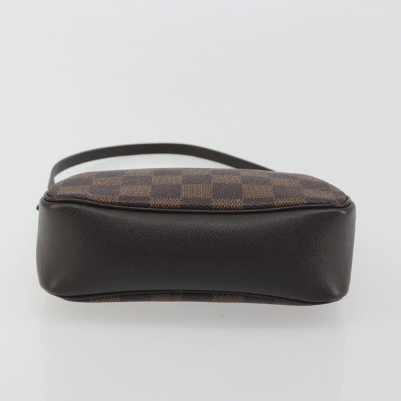 LOUIS VUITTON Damier Ebene Trousse Make Up Pouch N51982 LV Auth 195439V