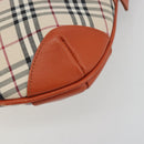 BURBERRY Nova Check Shoulder Bag Canvas Beige Orange Auth 195441V-9