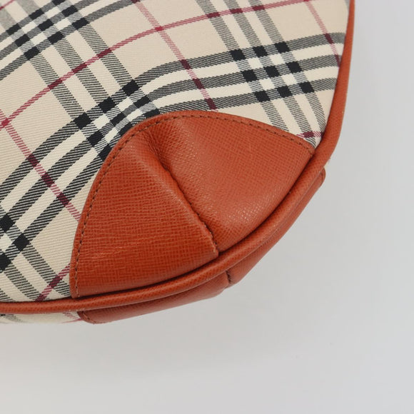 BURBERRY Nova Check Shoulder Bag Canvas Beige Orange Auth 195441V