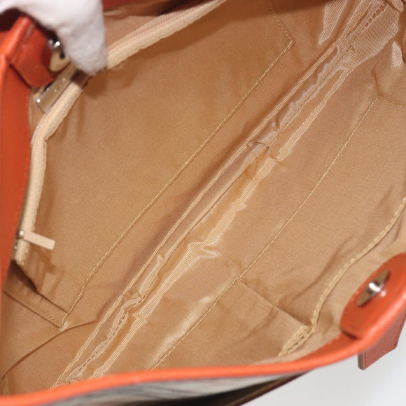 BURBERRY Nova Check Shoulder Bag Canvas Beige Orange Auth 195441V