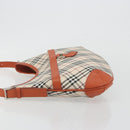 BURBERRY Nova Check Shoulder Bag Canvas Beige Orange Auth 195441V-4