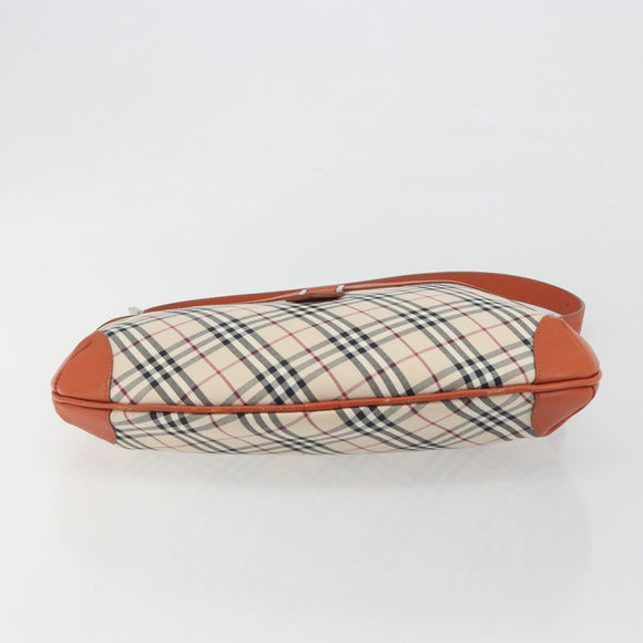 BURBERRY Nova Check Shoulder Bag Canvas Beige Orange Auth 195441V