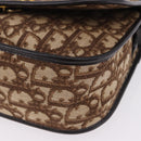 Christian Dior Trotter Canvas Shoulder Bag Beige Gold Tone Auth 195442A-15