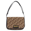 Christian Dior Trotter Canvas Shoulder Bag Beige Gold Tone Auth 195442A-13