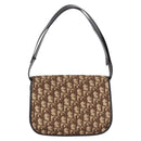 Christian Dior Trotter Canvas Shoulder Bag Beige Gold Tone Auth 195442A-2