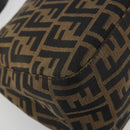 FENDI Zucca Canvas Mamma Baguette Shoulder Bag Brown Silver Auth 195445V-17