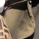 FENDI Zucca Canvas Mamma Baguette Shoulder Bag Brown Silver Auth 195445V-24