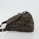 FENDI Zucca Canvas Mamma Baguette Shoulder Bag Brown Silver Auth 195445V-4