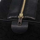 CELINE C Saluki Horse Carriage Boston Bag Black Gold Tone Auth 195446-10