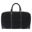 CELINE C Saluki Horse Carriage Boston Bag Black Gold Tone Auth 195446-2