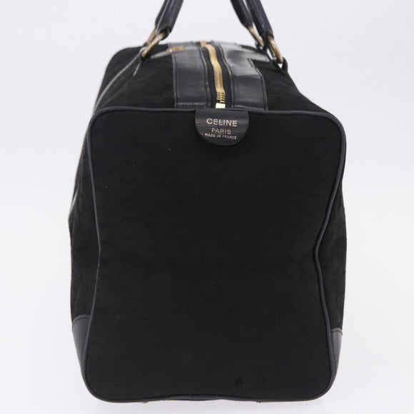 CELINE C Saluki Horse Carriage Boston Bag Black Gold Tone Auth 195446