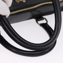 CELINE C Saluki Horse Carriage Boston Bag Black Gold Tone Auth 195446-7
