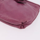 Miu Miu Pouch Leather Pink Gold Tone Auth 195447A-14
